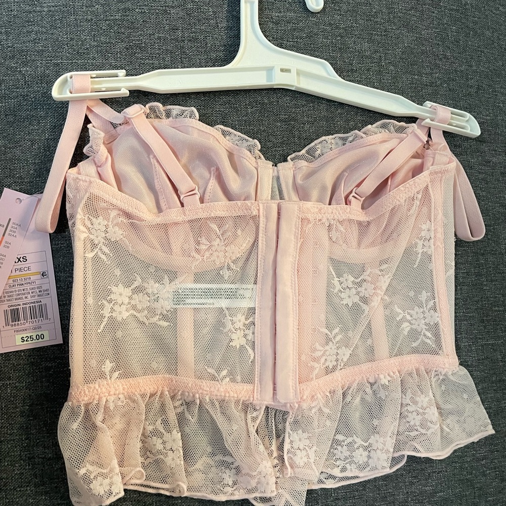 Wild Fable Light Pink Lace Bustier